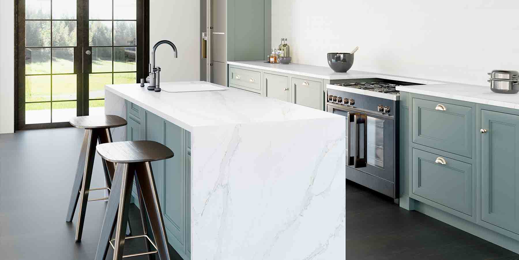 Trends In Quartz Countertops Waterfall Legs Quartz 5 Multistone 